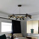 Axyaa Black Metal Pendant Lights | Modern Led Ring Light Fixture