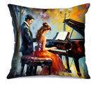 Axyaa Romantic Music Art Couple Pillow Covers for Sofa Bedroom Car