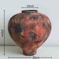 Axyaa Abstract Oil Style Ceramic Vase for Aesthetic Room Décor and Flower Arrangement