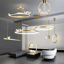 Axyaa Nordic Butterfly LED Chandelier - Gold Luxury Lighting for Bedroom, Dining Room & Parlor
