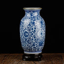 Axyaa Blue White Porcelain Flower Vase: Elegant Jingdezhen Ceramics Home Decor Craft