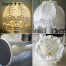 Axyaa Lace Fabric Table Lamp: Korean Style LED Light for Home Wedding Decor
