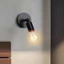 Axyaa Nordic Wooden Wall Light Black LED Bedroom Sconce