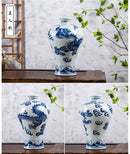 Axyaa Dragon Pattern Ceramic Vase - Jingdezhen Imitation Official Kiln Crackle Glaze