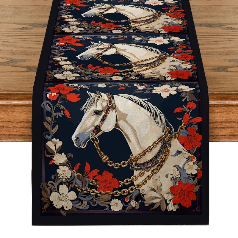 Axyaa Floral Table Runner for Farmhouse Dining and Wedding Decor