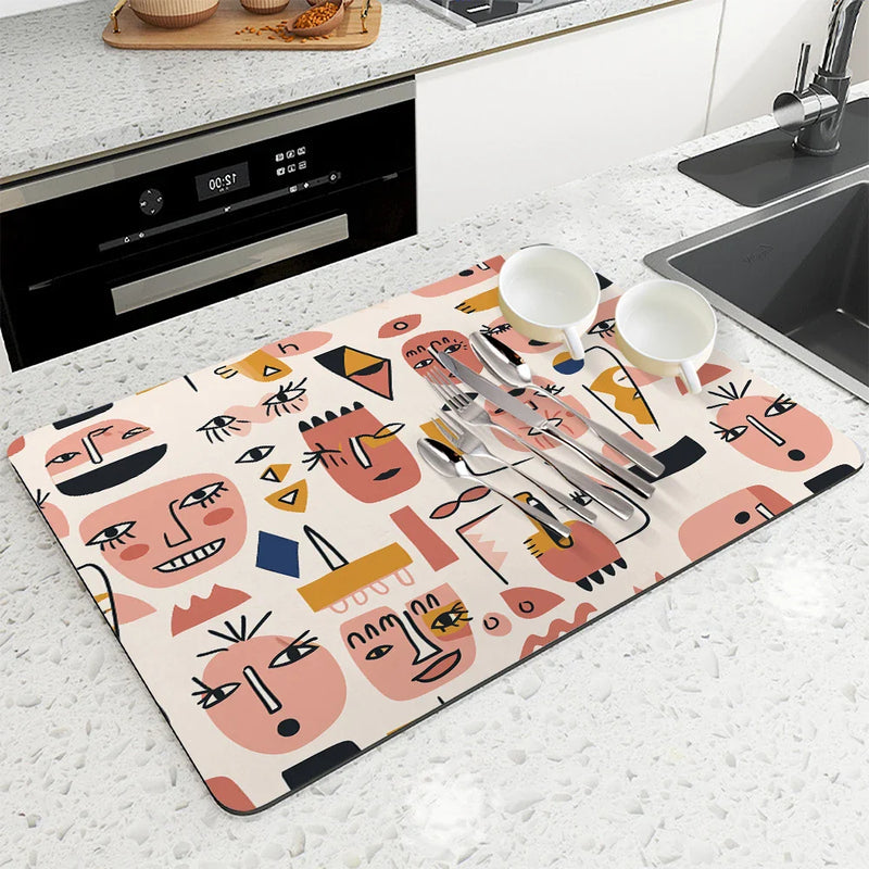 Axyaa Kitchen Draining Mat - Quick Dry Absorbent Drain Pad