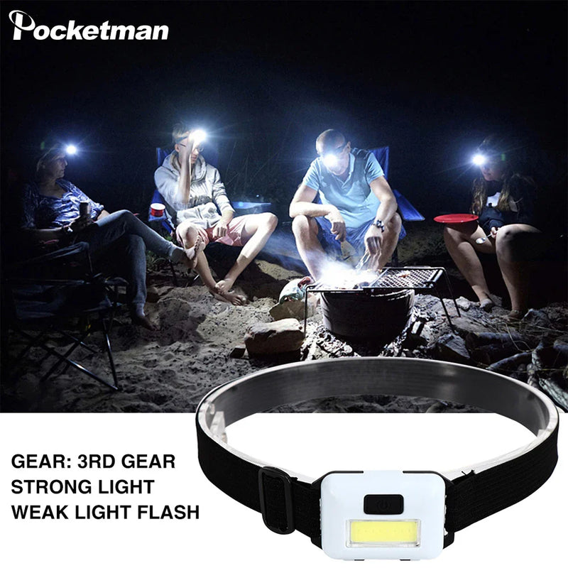 Axya Mini COB LED Headlamp: Waterproof & Super Bright Camping Headlight