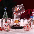 Axyaa Santa Cartoon Insulated Glass Set - Festive Reusable Gift for Loved Ones