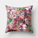 Axyaa Flower Bird Print Decorative Chair Cushion Pillowcase