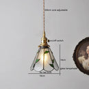 Axyaa Vintage LED Pendant Light with Wood, Copper & Glass Lampshade
