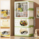 Axyaa Cat House Storage Cabinet, Foldable, 1-3 Tier - Yellow/Green