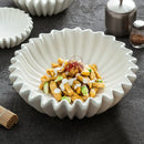Axyaa White Lotus Leaf Insulation Plate, Lace Design Salad Plate, Ceramic Tableware