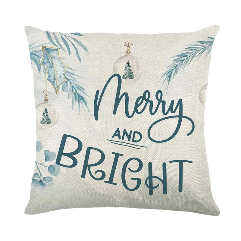 Merry Christmas Pillow Cover Set with Festive Prints - Axyaa