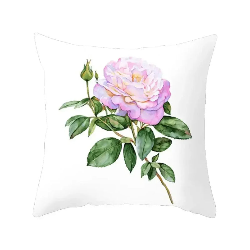 Axyaa Plant Flower Printed Pillow Case for Sofa & Home Decoration