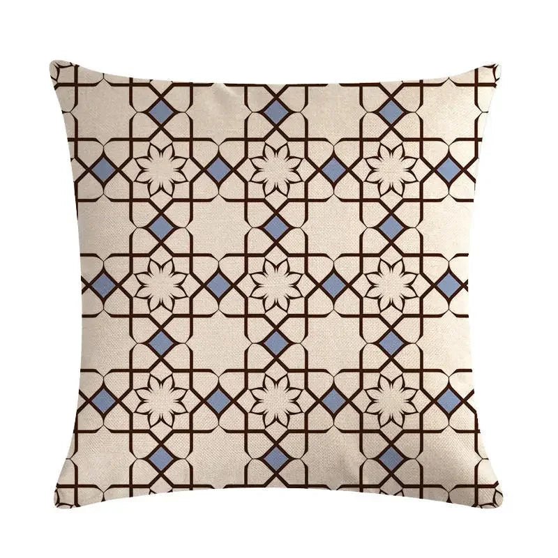 Axyaa Geometric Linen Pillowcase for Stylish Home Decor