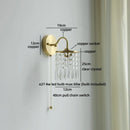 Axyaa Brass LED Crystal Wall Lights for Living Room Bedroom Decor