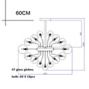Axyaa Glass Bubble Ball Chandelier Nordic Luxury Molecular Lamp for Bedroom Living Room Dining Hall