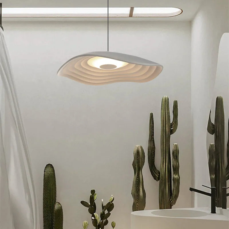 Axyaa Valentina Pendant Light: Nordic Wavy Lampshade for Dining Room, Bedroom, Kitchen Island