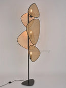 Axyaa Leaf Grid Rattan Screen Floor Lamp, French Designer Style