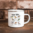 Axyaa Enamel Camping Mug 12oz-Birds Lover Gift-Aesthetic Home Tea Cup-Trendy Coffee Mug