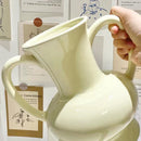 Axya Cream Ceramic Vase, Vintage Style, Living Room Table Decor, Home Accent