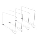 Acrylic Shelf Dividers Set for Wardrobe & Bookcases by Axyaa - Adjustable & Clear