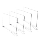 Acrylic Shelf Dividers Set for Wardrobe & Bookcases by Axyaa - Adjustable & Clear