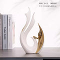 Axyaa European Ceramic Phoenix Ornament Set for High-End Home Decor