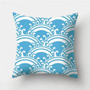 Axyaa Blue Geometric Pattern Cushion Cover for Living Room Sofa Decoration