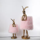 Axya Rabbit Resin Feather Table Lamp: Creative Bedroom Decor & Girl's Gift