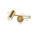 Axyaa Swing Arm LED Wall Sconce - Telescopic Rocker Switch Bedside Lamp