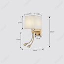 Axyaa LED Fabric Wall Light with Rotating Spotlight and USB Charging Port