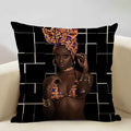 Axyaa African Retro Fashion Girl Sofa Cushion Cover 45x45cm Home Decor Pillow Cover