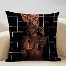 Axyaa African Retro Fashion Girl Sofa Cushion Cover 45x45cm Home Decor Pillow Cover