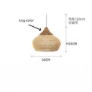 Axyaa Vintage Rattan Pendant Lamps: Handmade LED Lighting for Kitchen Island, Dining Room