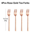 Axyaa Stainless Steel Coffee Fork Set, Mirror Gold Cutlery, Durable Fruit Forks