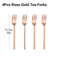 Axyaa Stainless Steel Coffee Tea Fruit Fork Set, 6/12Pcs Gold Sliverware Cake Ice Cream
