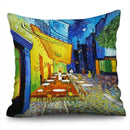 Axyaa Sunflower Starry Sky Oil Painting Polyester Cushion Cover Home Decor Pillowcase
