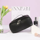 Axyaa Elegant PU Leather Cosmetic Bag: Travel Toiletry Organizer & Makeup Tote