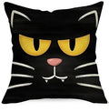 Axyaa Halloween Spooky Face Mummy Black Cat Throw Pillowcase 45X45CM