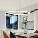 Axyaa Nordic Round Ring LED Chandelier for Living Room, Dining Room, Bedroom - Elegant Pendant Lighting