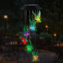 Solar-Powered Hummingbird Wind Chimes - LED Light - Outdoor Garden Decor by Axyaa