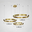 Axyaa Modern LED Chandeliers Metal Rings Pendant Lights for Home Decor