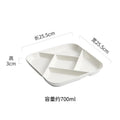 Axyaa Square Ceramic Multi Grid Snack Platter - White Dessert Sushi Plate