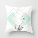 Light Blue Green Mint Geometric Print Boho Pillowcase Set by Axyaa