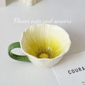 Axyaa Flower Shape Ceramic Coffee Cup Pair Office Home Mug