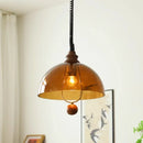Axyaa Amber Shades Retro Dining Room Pendant Chandelier Lighting for B&B Tea Room