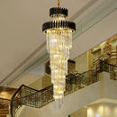 Axyaa Modern Crystal Chandelier for Villa Living Room Staircase Lighting