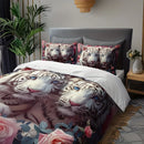 Axyaa Pink Tiger Rose Quilt Cover Set - High Definition Printing - 1 Quilt Cover + 2 Pillowcases