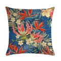 Axyaa Leaf Pattern Decorative Cushion Cover Pink Flower Linen Pillow Case